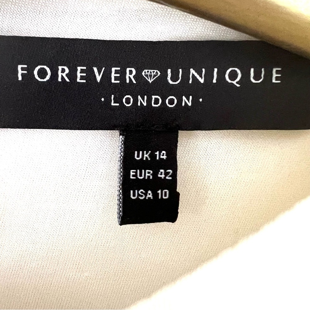 Forever Unique NWT Cream Beaded Sleeve Short Sheath Cocktail Dress - Picture 5 of 10